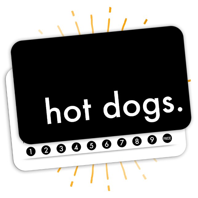 hot dogs. carte punch de fidélité (Créateur téléchargé)