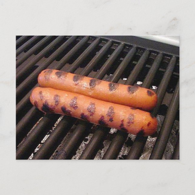 Hot Dogs, gegrillt Postkarte (Vorderseite)