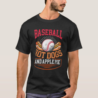 Hot Dogs und Apfelkuchen Baseball Player T-Shirt