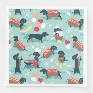 Hot dogs und Limonade Summer Dackel Serviette