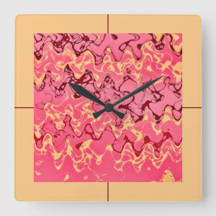 Hot Evening Quadratische Wanduhr