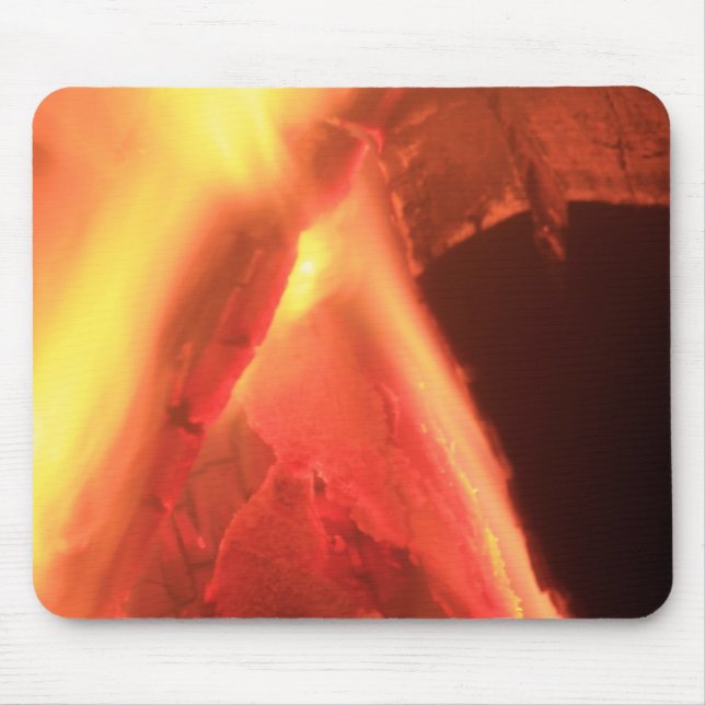 Hot Fire and Burning Wood Mouse Pad Mousepad (Vorne)