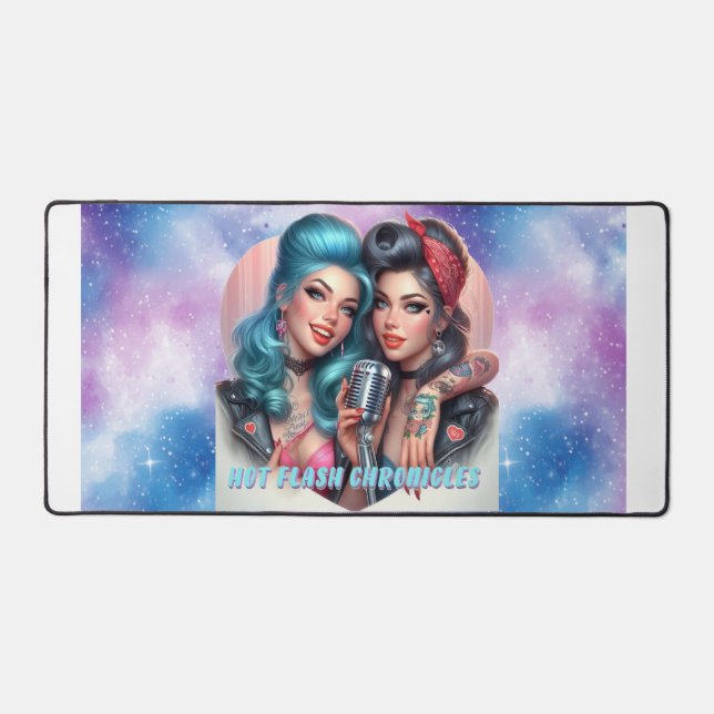 Hot Flash Chronicles Retro Large Gaming Mousepad Schreibtischunterlage (Vorderseite)