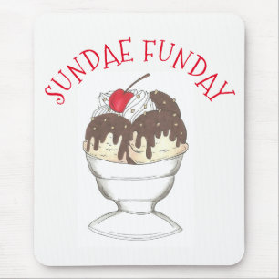 Hot Fudge Ice Cream Shoppe Sonntag Fundament Mousepad