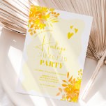 Hot gelb, gewellter Rahmen boho blumensüß 16 Einladung<br><div class="desc">Sweet 16 Planung got einfach viel hübscher mit unserem Hot Gelb Wavy Rahmen boho Blumengeburtstag Einladung. Machen Sie sich bereit, stilvoll zu feiern! Unsere 16 . Geburtstag Einladung enthält handgemalte, hellgelbe, blumengeschmückte Aquarellbouquet mit Pfingsten und Rose, mit einem modernen Pinselskriptstil-Schriftart auf einem gewellten, zackigen Rahmen mit niedlichen Herzen. Alle Farben...</div>