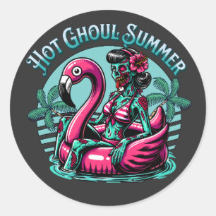 Hot-Ghoul-Sommer Runder Aufkleber