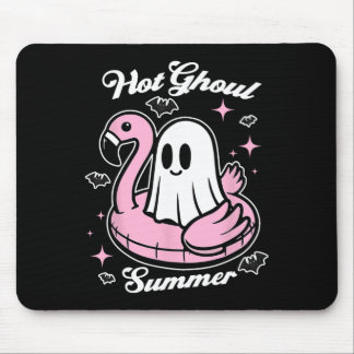 Hot Ghoul Summer Flamingo Ghost Summerween Mousepad