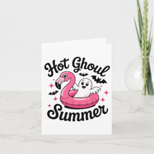 Hot Ghoul Summer Halloween Ghost Pool Party Karte