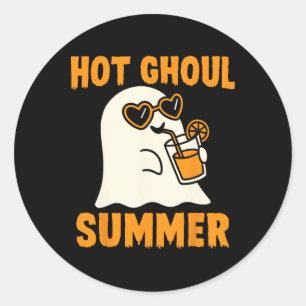 Hot Ghoul Summer Niedlich Funny Ghost Halloween Runder Aufkleber