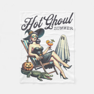 Hot Ghoul Summer Spooky Boo Beach Halloween Sommer Fleecedecke