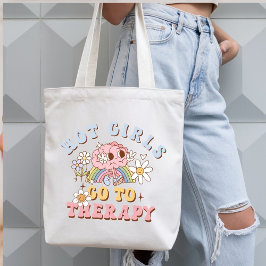 Hot Girls Go to Therapy Retro Self-Care Tragetasche