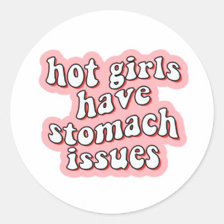 Hot Girls haben Stomach-Probleme Runder Aufkleber