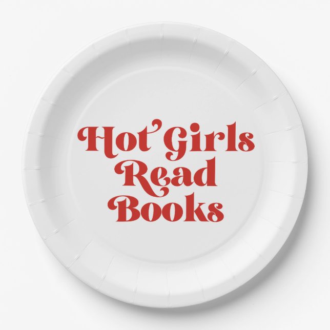 Hot Girls lesen Bücher Pappteller (Vorderseite)