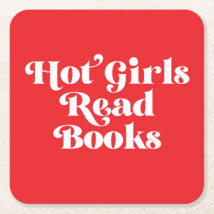 Hot Girls lesen Bücher Rechteckiger Pappuntersetzer