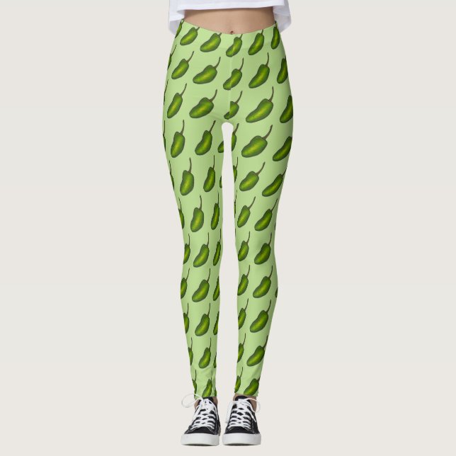 Hot Green Jalapeño Pepper Jalapenos Feinschmecker  Leggings (Vorderseite)