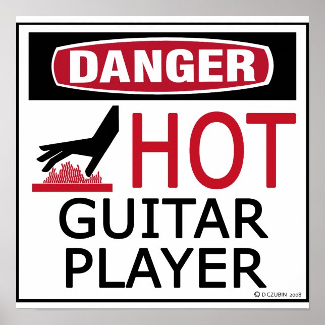 Hot Guitar Player Poster (Vorne)