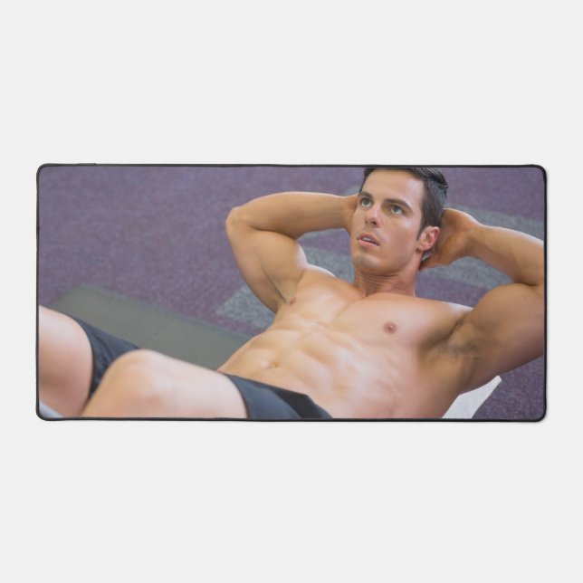 Hot Guy Sexy Bare Poitrine Muscle Homme Exercices (Recto)