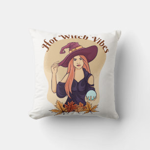 Hot Hexe Vibes Ghost Funny Halloween Groovy Kissen