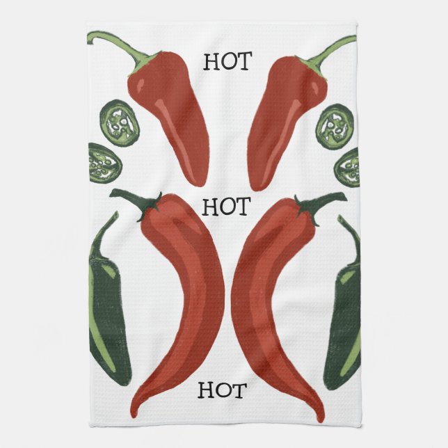 HOT HOT HET scharfe Chilen Jalapeno Geschirrtuch (Vertikal)