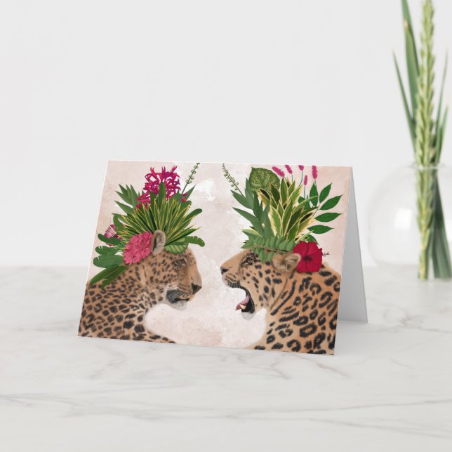 Hot House Leopards | Ein Paar Karte (Vorderseite)