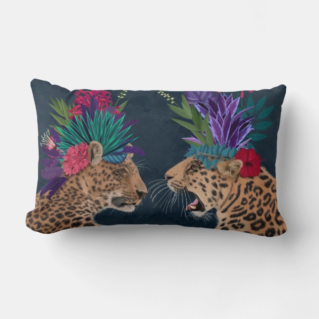 Hot House Leopards | Ein Paar Lendenkissen (Vorderseite)