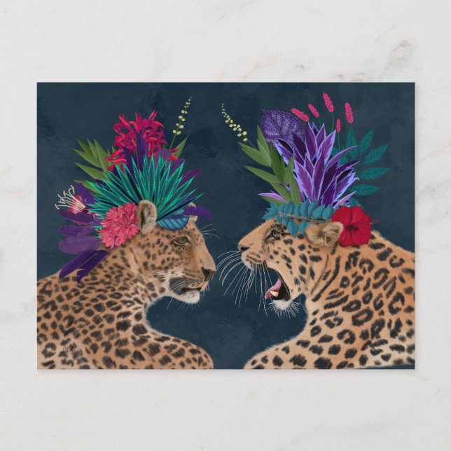 Hot House Leopards | Ein Paar Postkarte (Vorderseite)