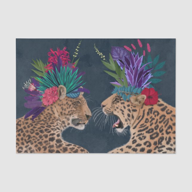 Hot House Leopards | Ein Paar Seidenpapier (Vorderseite)