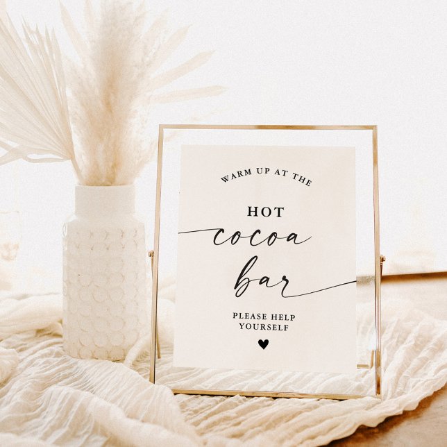 Hot Kakao Bar Sign, Modernes Minimalistisches Kaka Poster (Von Creator hochgeladen)