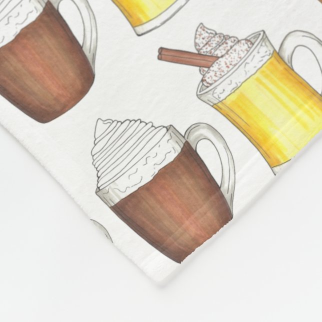 Hot Kakao Buttered Rum Egg Nog Warme Wintergetränk Fleecedecke (Ecke)