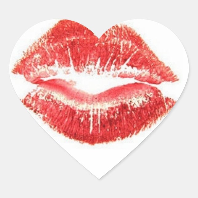 HOT LIPS Herz-Aufkleber (Vorderseite)