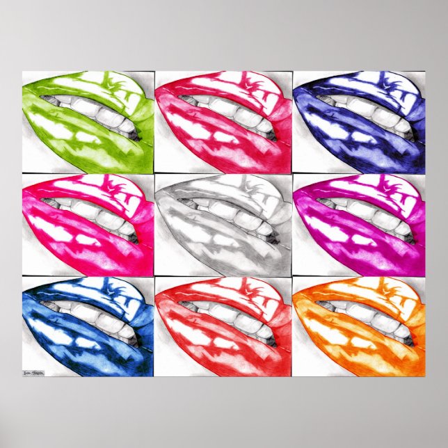 Hot Lips Pop Art Poster (verbessert!) (Vorne)