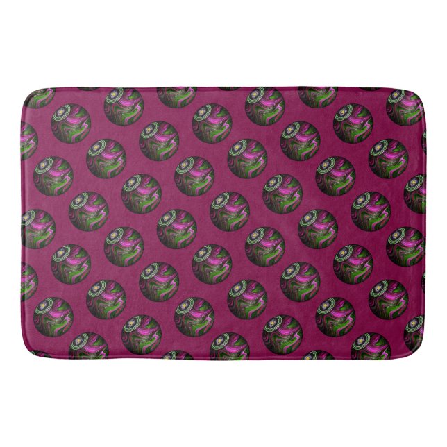 Hot Magenta Lawn Bowls, Memory Foam Bath Mat Badematte (Vorderseite)