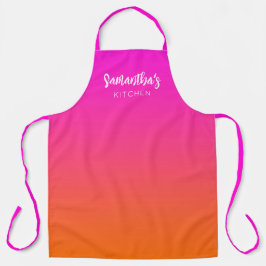 Hot Magenta Pink Bright Orange Ombre Personalisier Schürze