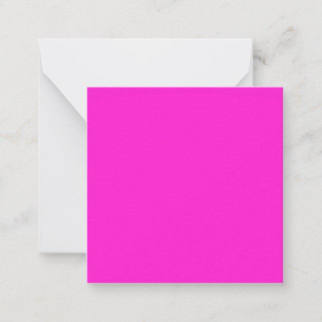 Hot Magenta Solid Color Mitteilungskarte (Vorderseite)