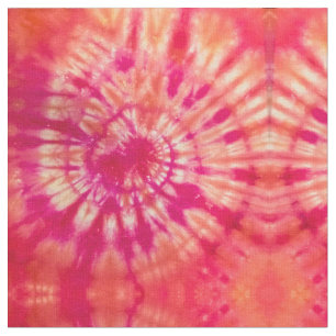 Hot Magenta und Orange Gefärbte Krawatte Stoff