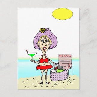 HOT MAMA MARTINI BEACH POSTCARD POSTKARTE