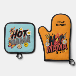 Hot Mama Personalisiert Oven Mitt & Pot Holder Set