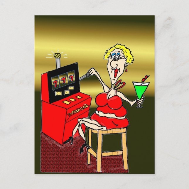 HOT MAMA SLOT MACHINE POSTCARD POSTKARTE (Vorderseite)