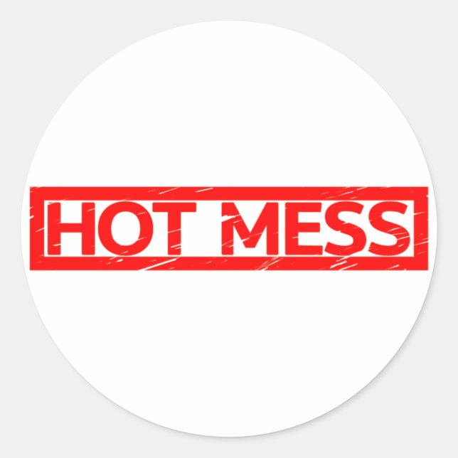 Hot-Mess-Briefmarke Runder Aufkleber (Vorderseite)