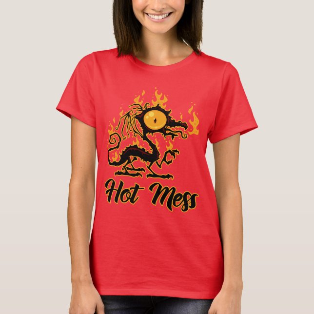 Hot Mess Crispy Dragon T-Shirt (Vorderseite)
