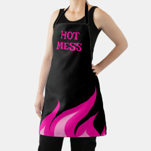 Hot Mess lustige rosa Feuerküche Schürze für Fraue
