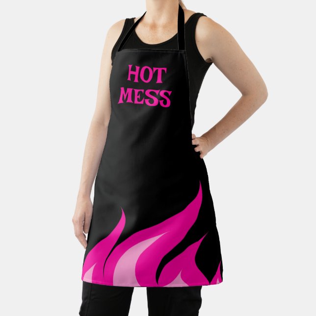 Hot Mess lustige rosa Feuerküche Schürze für Fraue (InSitu)