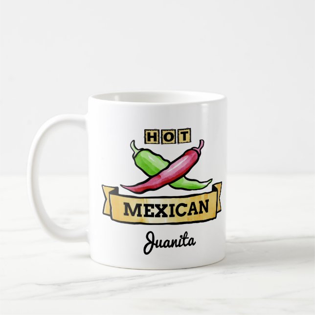 "Hot Mexican" nom personnalisé tasses (Gauche)