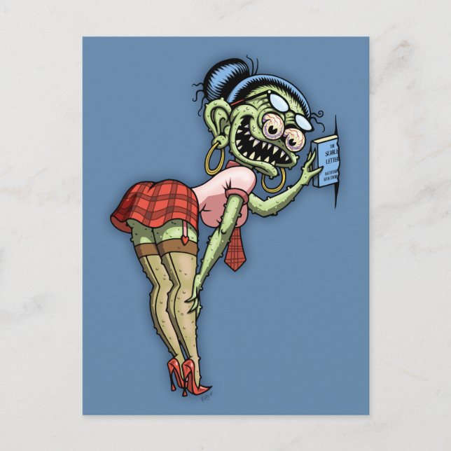 Hot Monster Librarian Postkarte (Vorderseite)