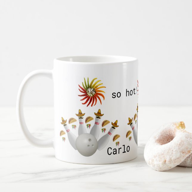 Hot Paprikaschoten Bowling Balls Tasse (Mit Donut)