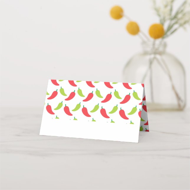 Hot Paprikaschoten Fiesta Geburtstag Platzkarte (Vorderseite)