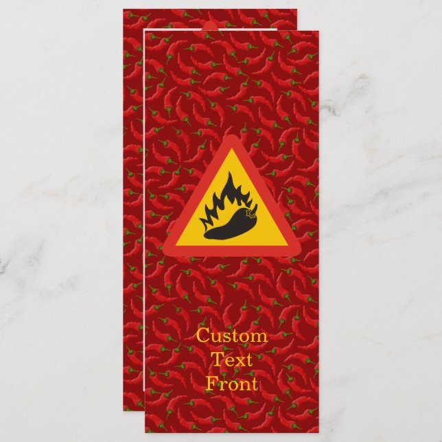 Hot Pepper Danger Sign Einladung (Vorne/Hinten)