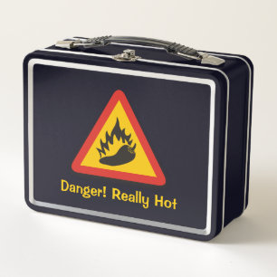 Hot Pepper Danger Sign Metall Brotdose