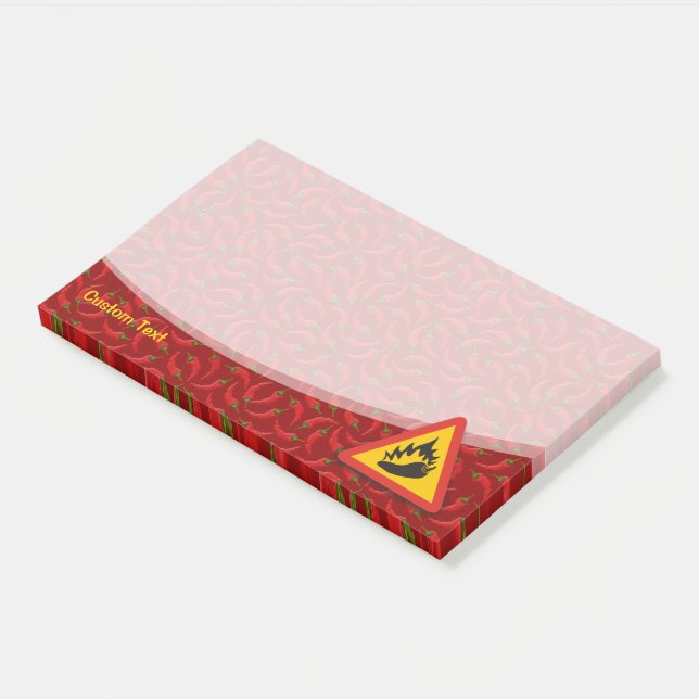 Hot Pepper Danger Sign Post-it Klebezettel (angewinkelt)