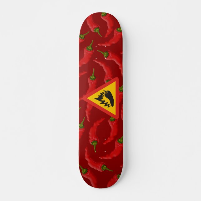 Hot pepper danger sign skateboard (Vorne)